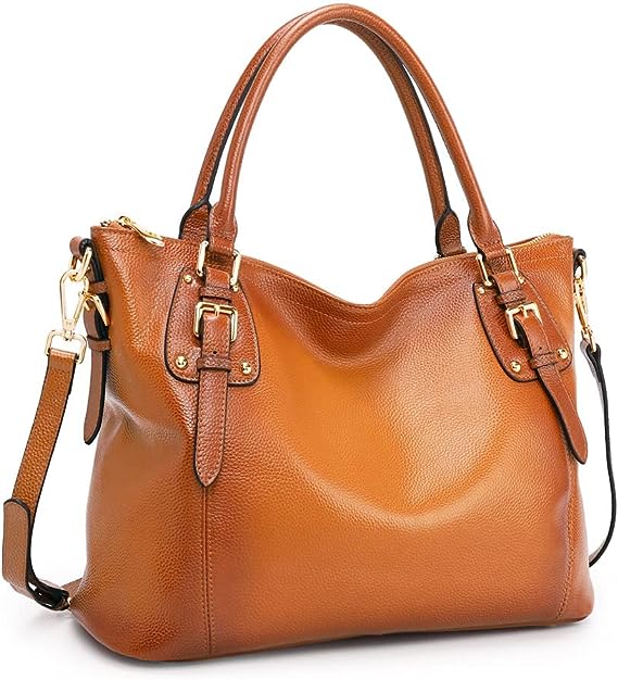 Photo 1 of Kattee Genuine Leather Handbags Tote Shoulder Bag for Woman Satchel Designer Purse Top Handles Crossbody Bag Large Capacity