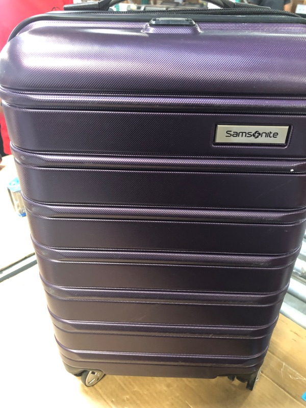 Photo 2 of Samsonite Omni 2 Hardside Expandable Luggage with Spinner Wheels, Checked-Medium 24-Inch, Purple Checked-Medium 24-Inch Purple