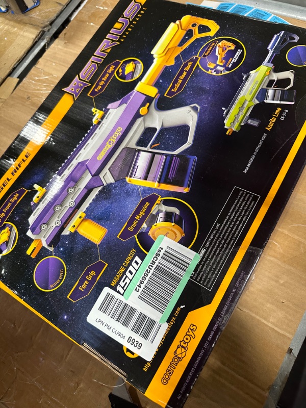 Photo 1 of CosmoxToys Sirius Gel Ball Blaster (XL Size), Automatic Splatter Gel Bead Blaster Gun with 1500 Gel Pellet Magazine, 10,000 Gel Ammo for Ages 14+ (Purple Amethyst)