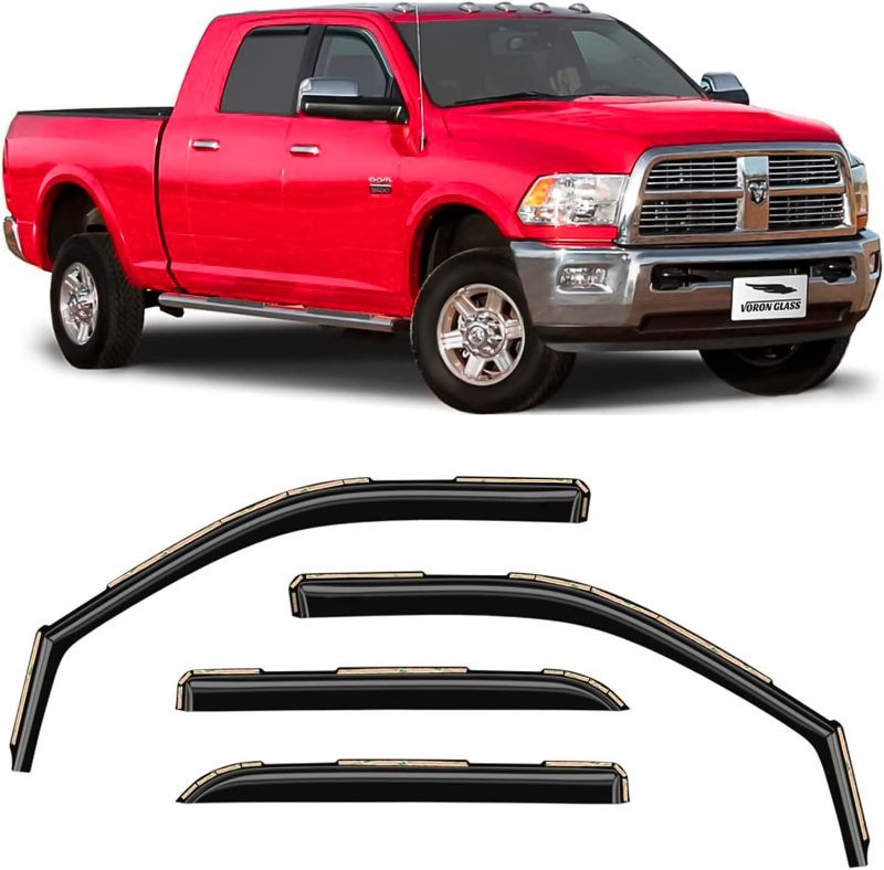 Photo 1 of Voron Glass in-Channel Extra Durable Rain Guards for Trucks Chevrolet (Chevy) Silverado/GMC Sierra 1500 2019-2022 Crew Cab, Window Deflectors, Vent Window Visors, 4 Pieces - 220089 For Silverado 1500 19-23