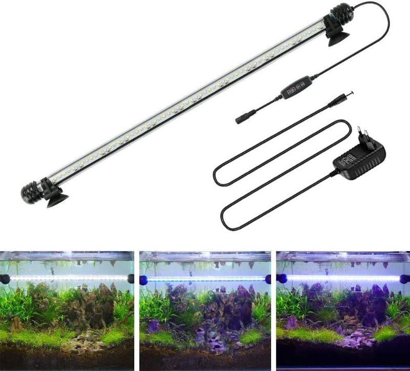 Photo 1 of AquariumBasics led Aquarium Light for Fish Tank ,Auto on/Off Submersible White and Blue led Aquarium Plant Light with Timer and dimming Function (16 inch ?Timer & Dimming Function)