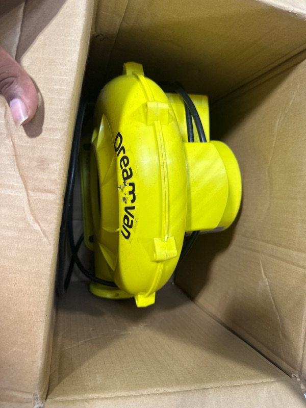 Photo 3 of Air Blower for Inflatables- Inflatable Blower- 450 Watt,0.6 HP Bounce House Blower for Jumper, Bouncy Castle Yellow Electric Air Pump Fan Commercial Blower 450W