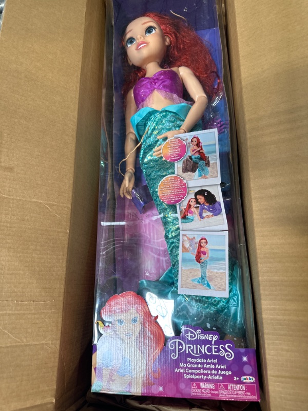 Photo 3 of Disney Princess Ariel Doll My Size 32" Tall Playdate Ariel Doll with Long Flowing Hair & Dinglehopper Hairbrush - Disney's The Little Mermaid 30 Year Anniversary