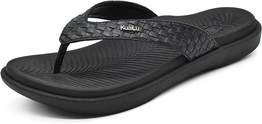 Photo 1 of KuaiLu Womens Flip Flops Ladies Yoga Mat Comfortable Walking Thong Sandals With Plantar Fasciitis Arch Support Slip On Indoor Outdoor For Summer (7)