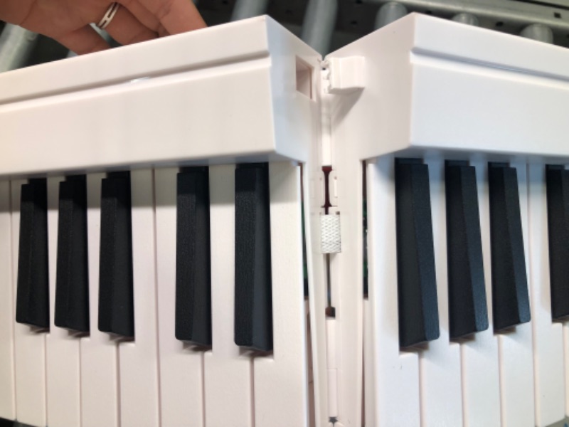 Photo 6 of Finger Dance 61 Key Folding Piano Keyboard, Upgrand Imitation Wood, Pearl White