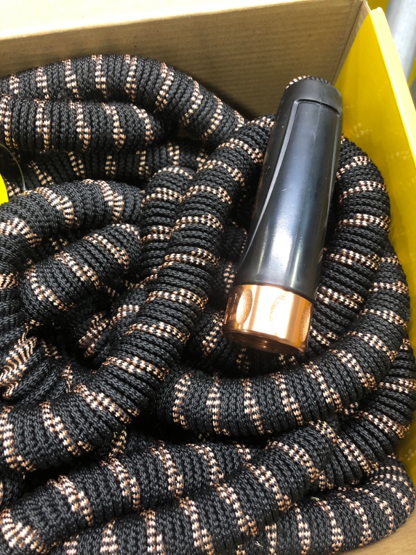 Photo 3 of 2024 Pocket Hose Copper Bullet AS-SEEN-ON-TV Expands to 100 ft REMOVABLE Turbo Shot Multi-Pattern Nozzle 650psi 3/4 in Solid Copper Anodized Aluminum Fittings Lead-Free Lightweight No-Kink Garden Hose