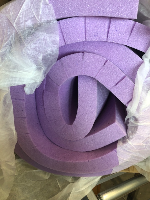 Photo 2 of 2 Inch Gel Memory Foam Mattress Topper Ventilated Soft Mattress Pad, Bed Topper, CertiPUR-US Certified, Queen Size, Purple Queen 2 Inch