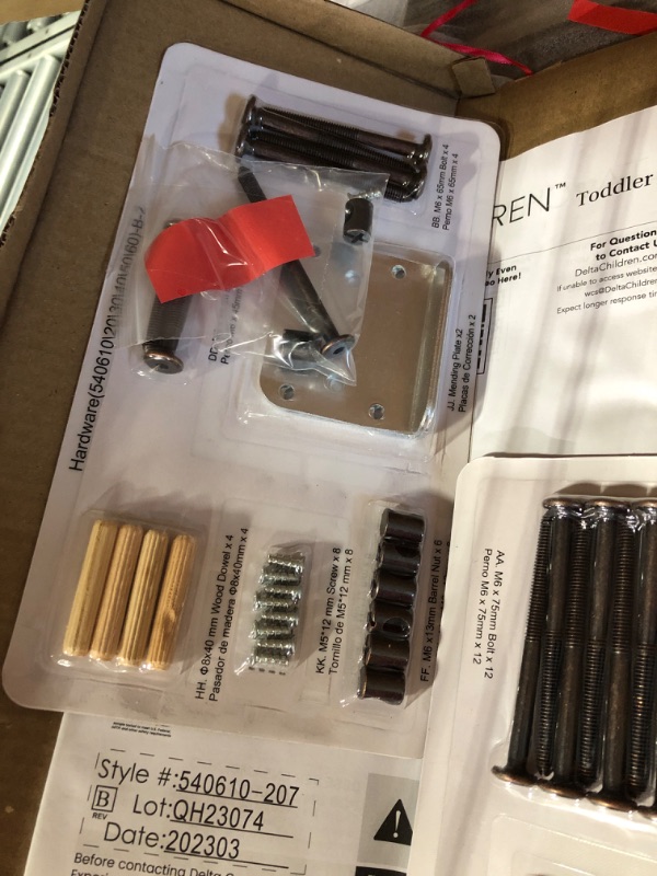 Photo 1 of Delta Children Fancy Toddler Bed, Dark Chocolate with Serta Perfect Start Crib