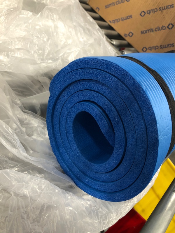 Photo 3 of Amazon Basics 1/2-Inch Extra Thick Exercise Yoga Mat Blue Yoga Mat