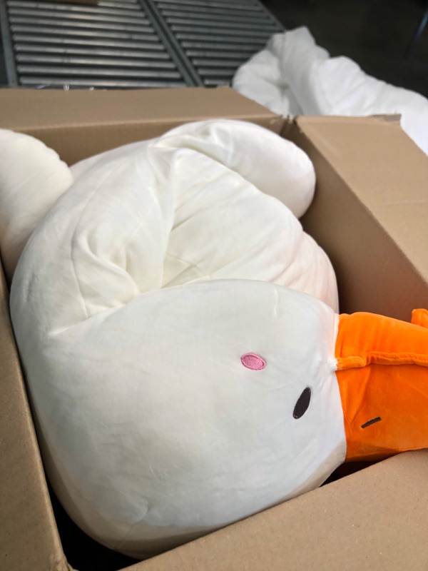 Photo 3 of Bidtrum 5.5lbs Weighted Goose Stuffed Animal, 63" Super Soft and Cute Giant White Goose Plush Pillow Duck Stuffed Animal,Great Gifts for Mother’s Day Valentine's Day Christmas Birthday(White, 63 inch) White 63"/5.5lbs