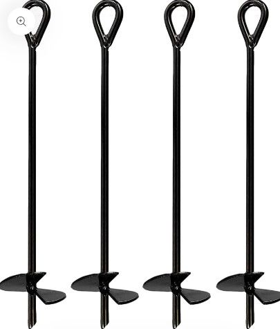 Photo 1 of Ashman Ground Anchor 30 Inches in Length and 10MM Thick in Diameter, Ideal for Securing Animals, Tents, Canopies, Sheds, Car Ports, Swing Sets, 4 Pack
