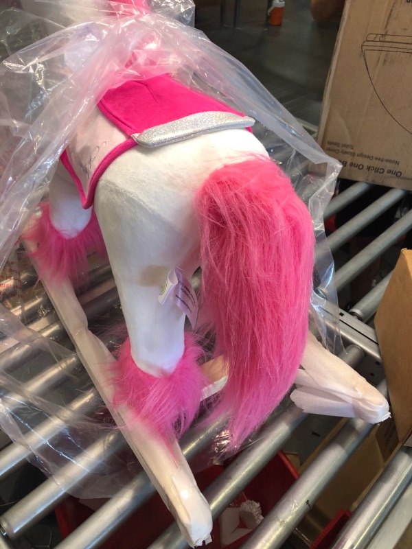 Photo 1 of Animal Adventure | Real Wood Ride-On Plush Rocker | White and Pink Unicorn | Perfect for Ages 3+