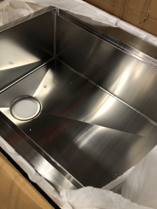 Photo 6 of 30 Inch Farmhosue Kitchen Sink Stainless Steel-HACHENL 30×22 Flat Apron Front Kitchen Sink Workstation Ledge 16 Gauge Stainless Steel Kitchen Sink 10 Inch Deep Single Bowl Kitchen Sink Offset Drain