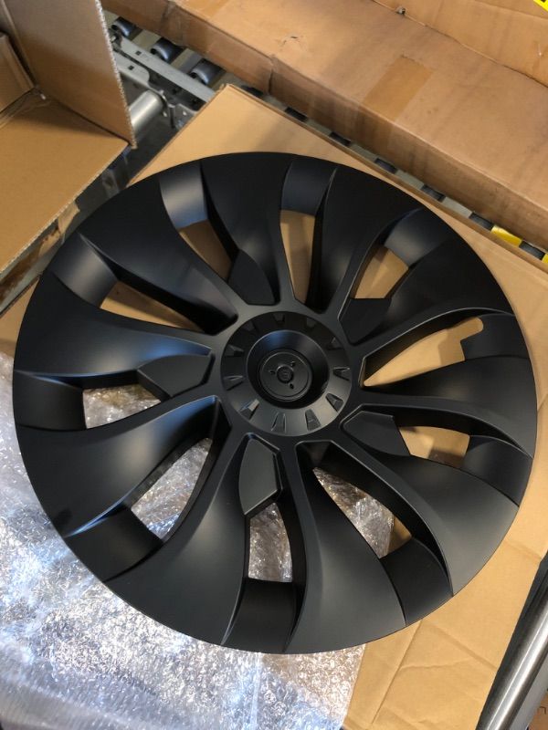 Photo 3 of 19 Inch Wheel Hub Caps, Impact Resistant Wheel Rim Covers Model Y 2021-2023 (Glossy Black)