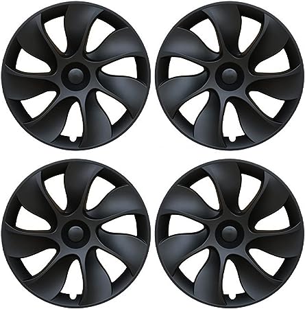 Photo 1 of 4 x Replacement Hub Cap Performance 19 Inch Automotive Hubcap Full Rim Cover Accessories Compatible with Tesla Model Y 2018-2023 (Color : Matte Black)
