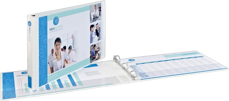 Photo 1 of Avery Heavy-Duty View 3 Ring Binder, 1" Slant Rings, Holds 11" x 17" Paper, 1 White Binder (72124)