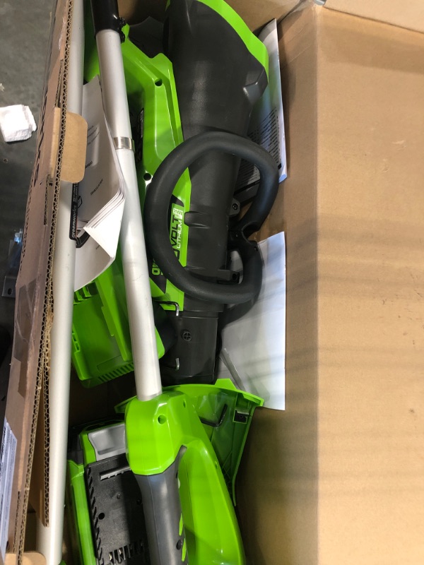 Photo 2 of ***MISSING BLOWER END*** Greenworks 40V Cordless String Trimmer and Leaf Blower Combo Kit, 2.0Ah Battery and Charger Included 12" Trimmer + Blower (2.0Ah)