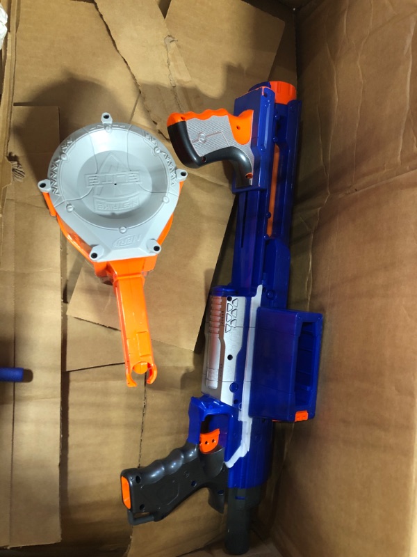 Photo 1 of Nerf Rampage N-Strike Elite Toy Blaster with 25 Dart Drum Slam Fire for Kids, Teens, & Adults (Amazon Exclusive)
