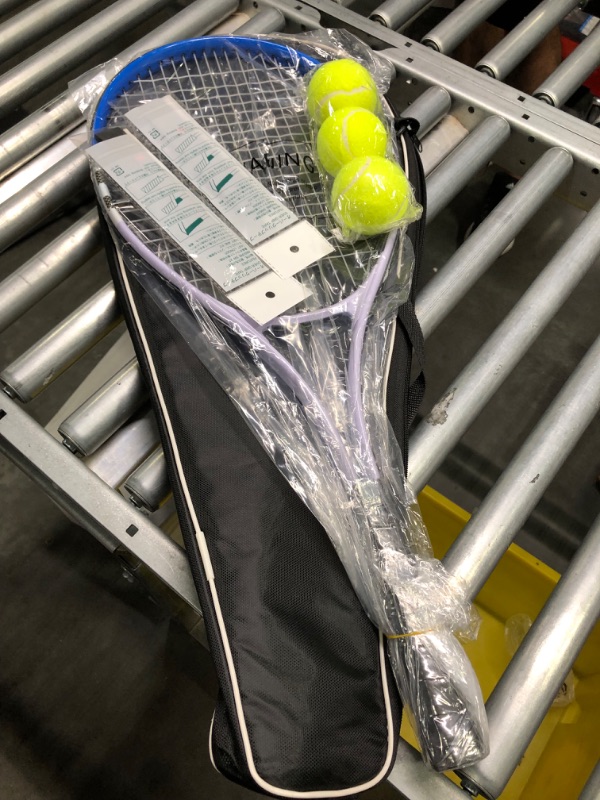 Photo 1 of 29 ' Tennis Racket Purple With 3 Tennis Balls