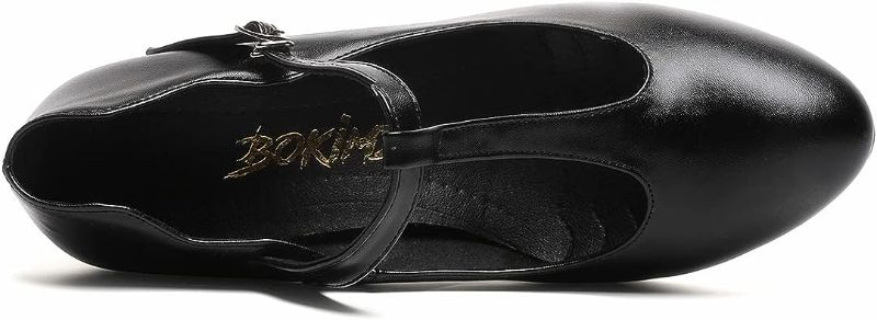 Photo 1 of Bokimd Women's Character Shoes Non-Slip Latin Salsa Ballroom Dance Heels T-Strap Wedding Pumps 6.5
 