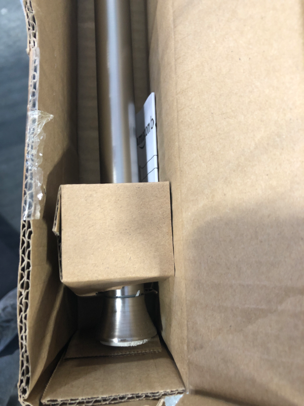 Photo 1 of Amazon Basics Tension Curtain Rod, Adjustable 24-36" Width - Nickel, Classic Finial Nickel 24-36" Classic