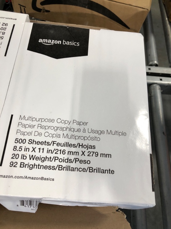 Photo 3 of Amazon Basics Multipurpose Copy Printer Paper, 8.5 x 11 Inch 20Lb Paper - 8 Ream Case (4,000 Sheets), 92 GE Bright White 8 Reams | 4000 Sheets Multipurpose (8.5x11) Paper