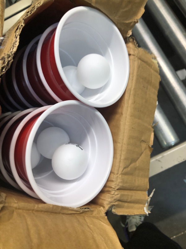 Photo 3 of Beer Pong Challenge Set – Includes 20 Beer Pong Cups and 6 Beer Pong Balls - Washable, Reusable Cups with Fun Challenges, Group Party Frat Games for Ages 21+