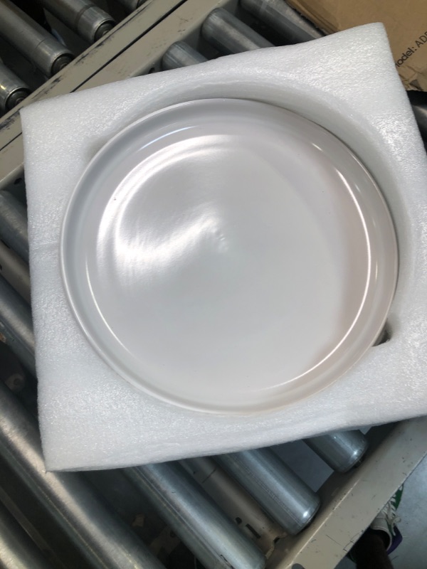 Photo 3 of **MAJOR DAMAGE** AmorArc Ceramic Dinner Salad Plates Set of 6, Wavy Rim 8.5 Inch Dish Set, The Dessert,Salad, Appetizer, Small Dinner etc Plate,Microwave, Dishwasher Safe, Scratch Resistant - Reactive Matte White