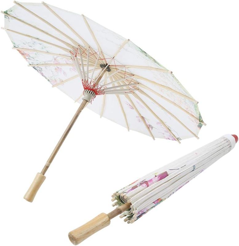 Photo 1 of Agatige 22in Chinese Parasol, Oiled Paper Umbrella with Ribbon for Photography Cosplay 