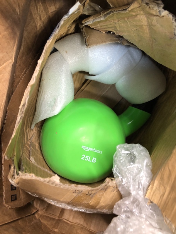 Photo 3 of Amazon Basics Vinyl Coated Cast Iron Kettlebell Weight 25lb Kettlebell