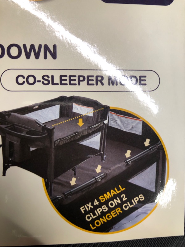Photo 1 of 4 in 1 baby bedside sleeper with bassinet [Dark Grey]