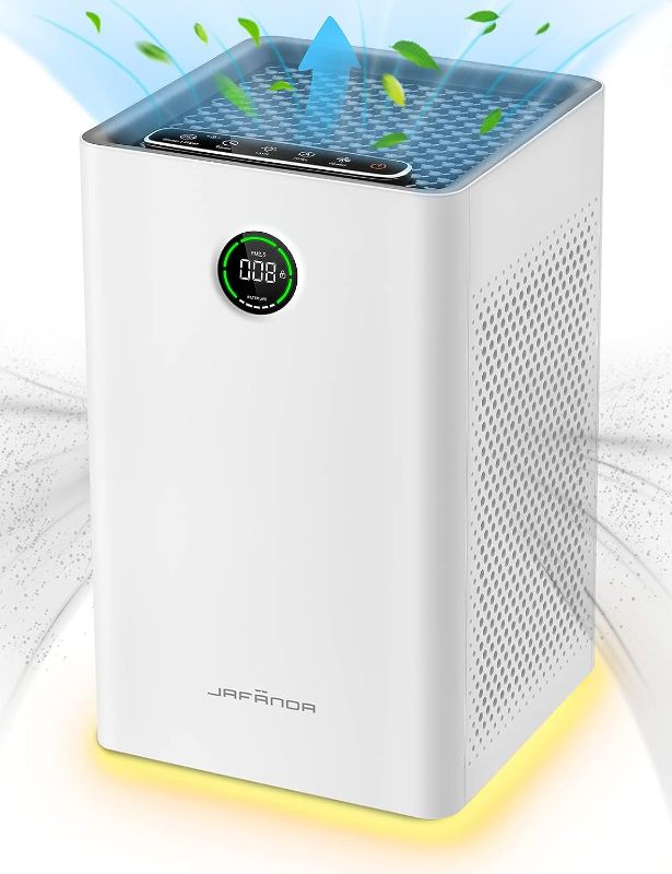 Photo 1 of Jafända Air Purifiers for Home Large Room 1190ft² H13 True HEPA Filter, Dimmable Night Light and Activated Carbon Remove 99.97% Dust Smoke Odor Pollen Pets Hair Dander Allergies,Quiet Sleep Mode 23dB