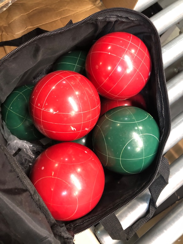 Photo 3 of Amazon Basics Bocce Ball Set with Soft Carry Case 100mm