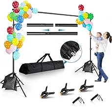 Photo 1 of Backdrop Stand, 10x7Ft Adjustable Photo Backdrop Stand Kit with 4 Crossbars, 6 Background Clamps, 2 Sandbags, and Carrying Bag for Parties/Wedding/Photography/Festival Decoratio