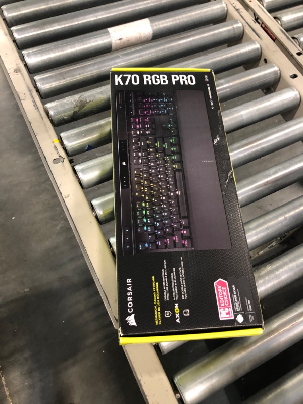 Photo 2 of Corsair K70 RGB PRO Wired Mechanical Gaming Keyboard (CHERRY MX RGB Speed Switches: Linear and Rapid, 8,000Hz Hyper-Polling, PBT DOUBLE-SHOT PRO Keycaps, Soft-Touch Palm Rest) QWERTY, NA - Black Cherry Speed- Fast K70 RGB PRO Black