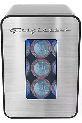 Photo 1 of Frigidaire Mini Fridge Holds 15 Cans or 10 Liters Stainless Steel EFMIS200-SS (Renewed