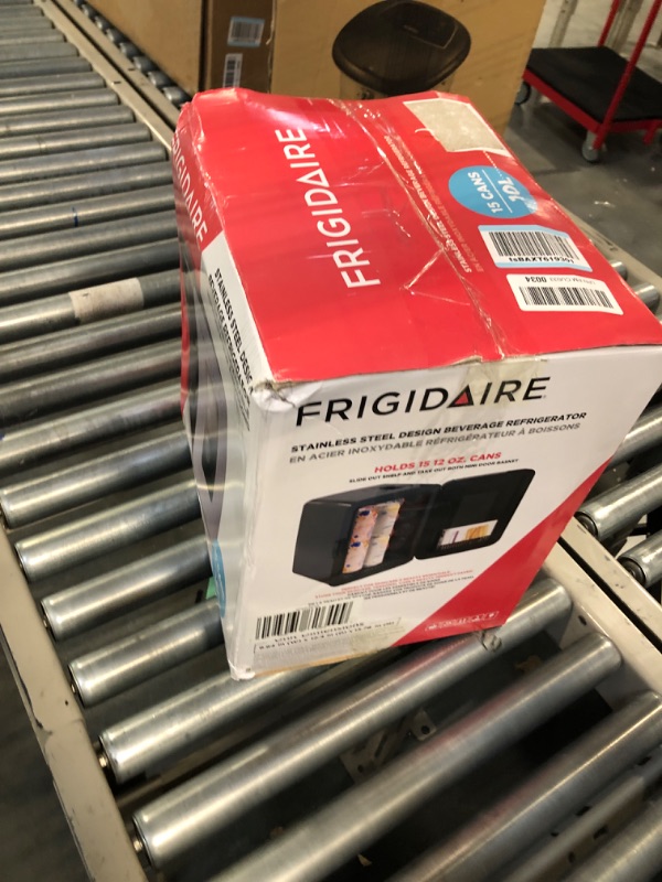 Photo 1 of Frigidaire Mini Fridge Holds 15 Cans or 10 Liters Stainless Steel EFMIS200-SS (Renewed