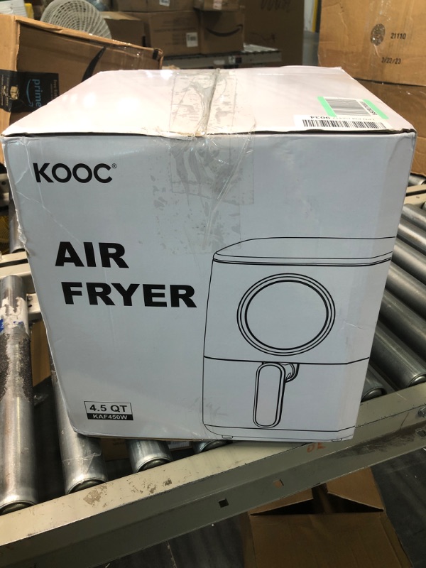 Photo 1 of [NEW LANUCH] KOOC Large Air Fryer, 4.5-Quart Electric Hot Oven Cooker, Free Cheat Sheet for Quick Reference Guide, LED Touch Digital Screen, 8 in 1, Customized Temp/Time, Nonstick Basket, White 4.5 Quart White-4.5QT