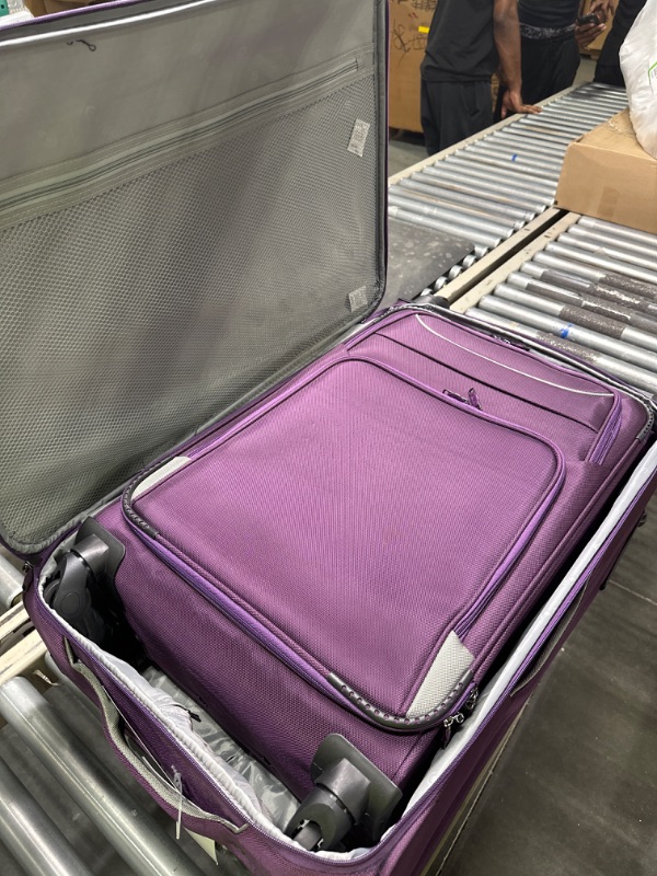 Photo 5 of Coolife Luggage 3 Piece Set Suitcase Spinner Softshell lightweight (purple+sliver)