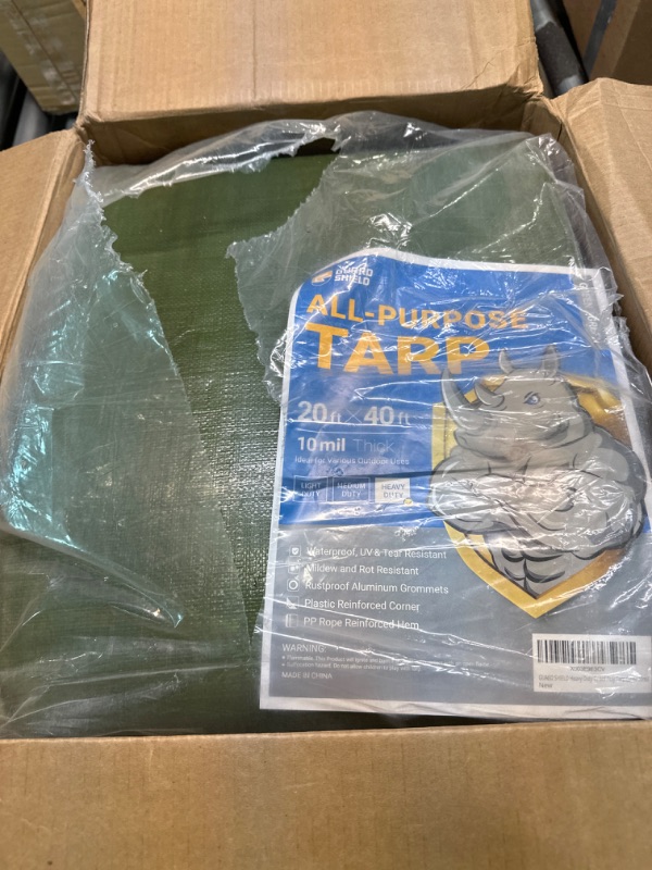 Photo 3 of GUARD SHIELD Green Tarp Waterproof 8x10 Feet Medium Duty All Purpose Poly Tarps Cover 7mil Green 8x10