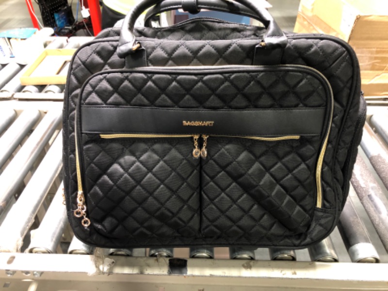 Photo 1 of LIGHT FLIGHT Rolling Laptop Bag 17.3 inch Rolling Briefcase for Women Computer Bag with Wheels Rolling Laptop Case Water-resistant Overnight Roller Bag for Carry on Travel Work Business, Black Black 17.3 Inch