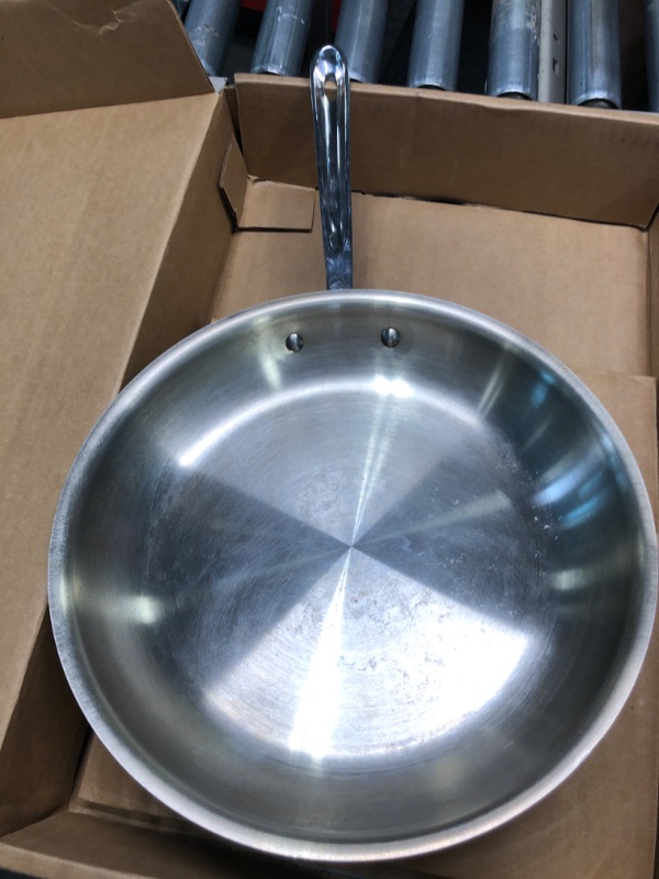 Photo 3 of All-Clad D3 Stainless Cookware, 12-Inch Fry Pan With Lid, Tri-Ply Stainless Steel, Professional Grade, Silver