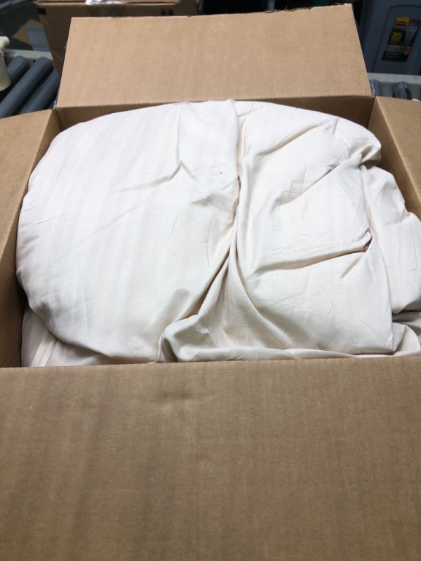 Photo 1 of Amazon Basics Pinch Pleat All-Season Down-Alternative Comforter Bedding Set - Full / Queen, Beige Beige Full/Queen Bedding Set