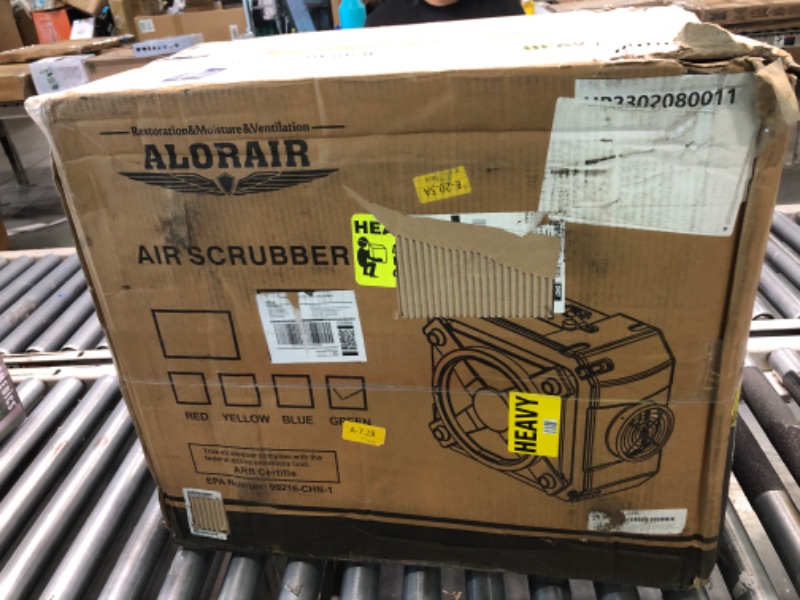 Photo 2 of ALORAIR Air Scrubber with 3 Stage Filtration, Stackable Negative Air Machine for Industrial and Commercial Use, Heavy Duty Air Cleaner with MERV-10 Filter, HEPA/Activated carbon Filter, Green