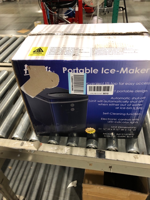 Photo 2 of Avanti Ice Maker Portable Countertop Design Makes 33 Pounds of Ice Cubes in 24 Hours, Self Cleaning, Includes Scoop, Blue