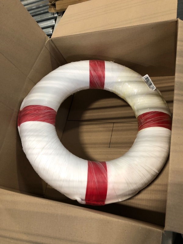 Photo 3 of 20 inch/50cm Small Diameter Swim Foam Ring Buoy Swimming Pool Safety Life Preserver with Perimeter Rope Red 20INCH