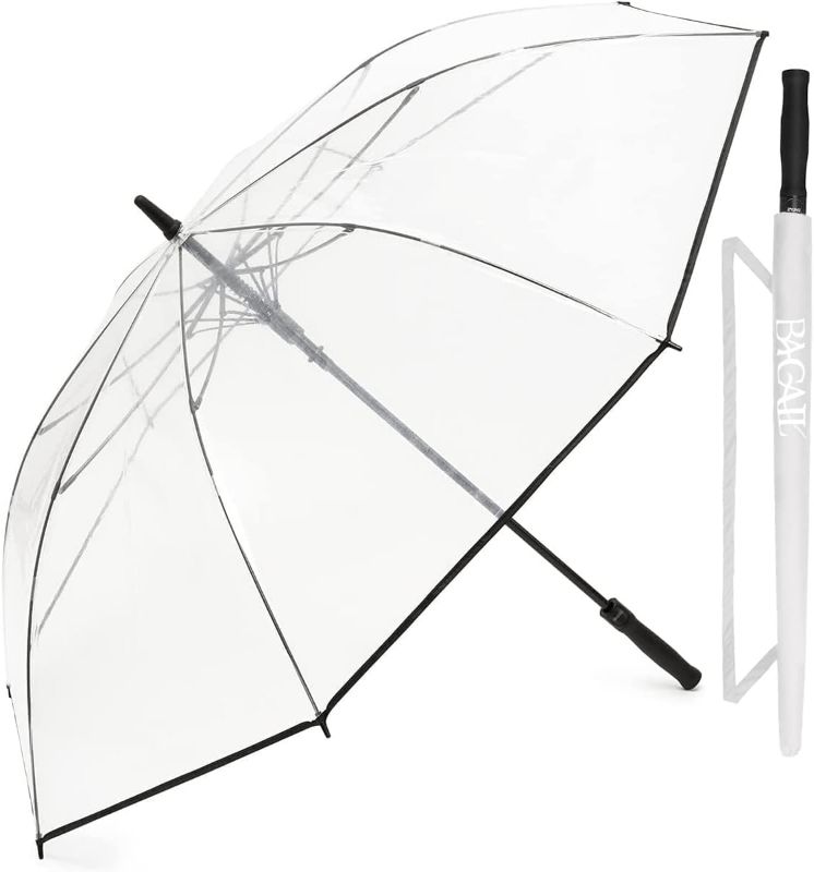Photo 1 of BAGAIL Golf Umbrella 68/62/58 Inch Large Oversize Double Canopy Vented Automatic Open Stick Umbrellas for Men and Women clear 68 in