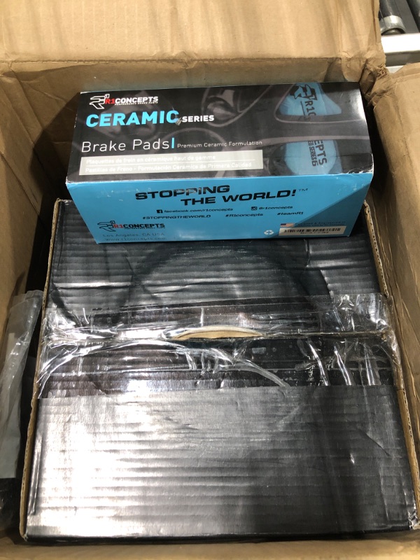 Photo 4 of R1 Concepts Rear Brakes and Rotors Kit |Rear Brake Pads| Brake Rotors and Pads| Ceramic Brake Pads and Rotors |Hardware Kit |fits Buick Riviera, Cadillac Eldorado, Seville, Oldsmobile Toronado