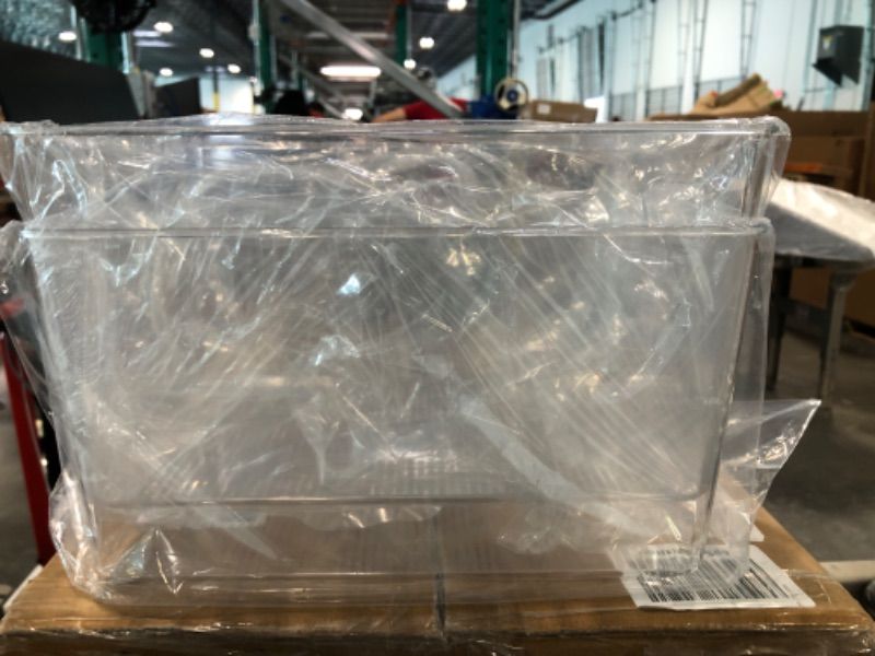 Photo 1 of Aedericoe Clear Plastic Storage Bins 4pcs Large Clear Bin for Organizing Kitchen Pantry Storage Shelves Closet Organizers Under Sink Storage Containers