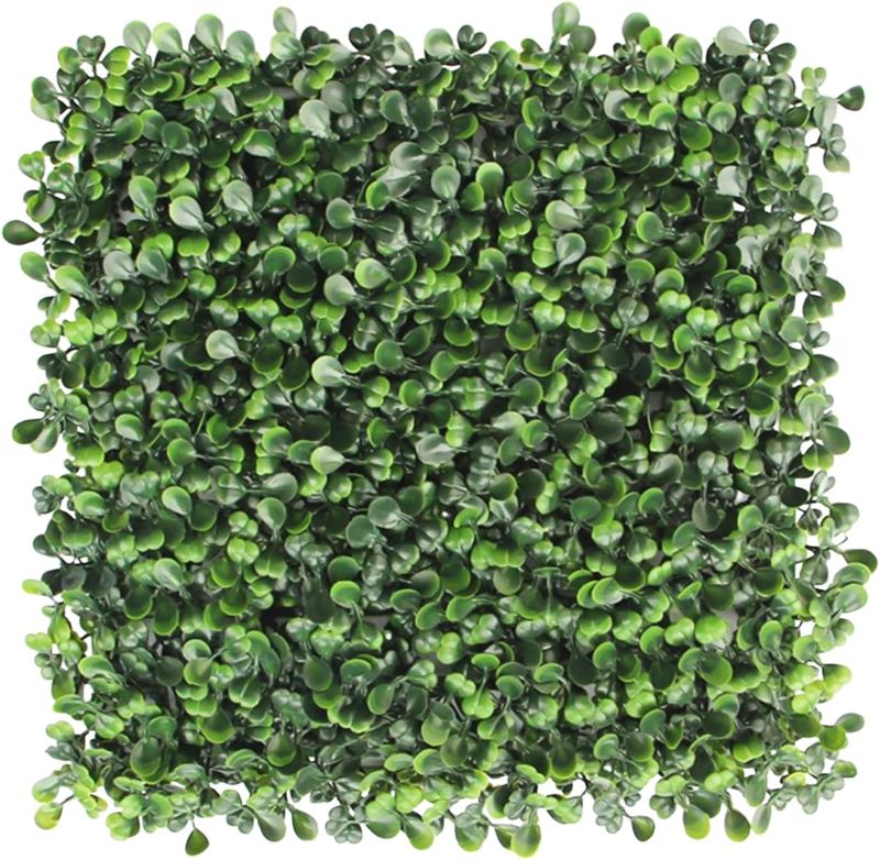 Photo 1 of 24 PCS Artificial Boxwood Hedge 10”* 10” Privacy Fence Screen Greenery Board Hedge for Outdoor Indoor Garden Patio Home Decor